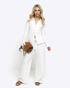 River Island Petite textured long sleeve shirt< Petite