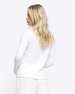 River Island Petite textured long sleeve shirt< Petite