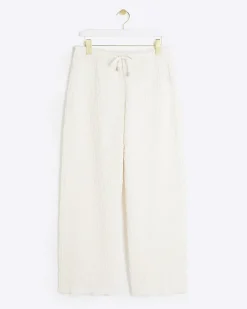 River Island Petite textured wide leg trousers< Petite