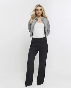 River Island Petite crop denim shirt< Petite