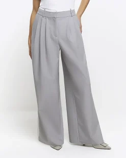 River Island Petite side stripe wide leg trousers< Petite