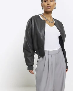 River Island Petite side stripe wide leg trousers< Petite