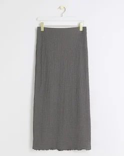 River Island Petite textured midi skirt< Petite
