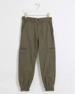River Island Petite belted utility cargo trousers< Petite