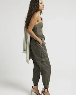 River Island Petite belted utility cargo trousers< Petite