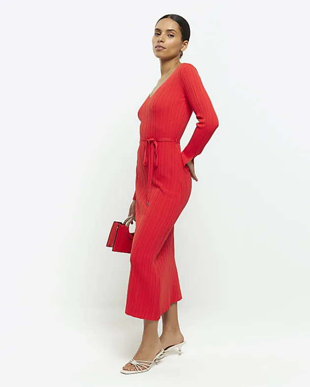 River Island Petite knit rib jumper maxi dress< Petite
