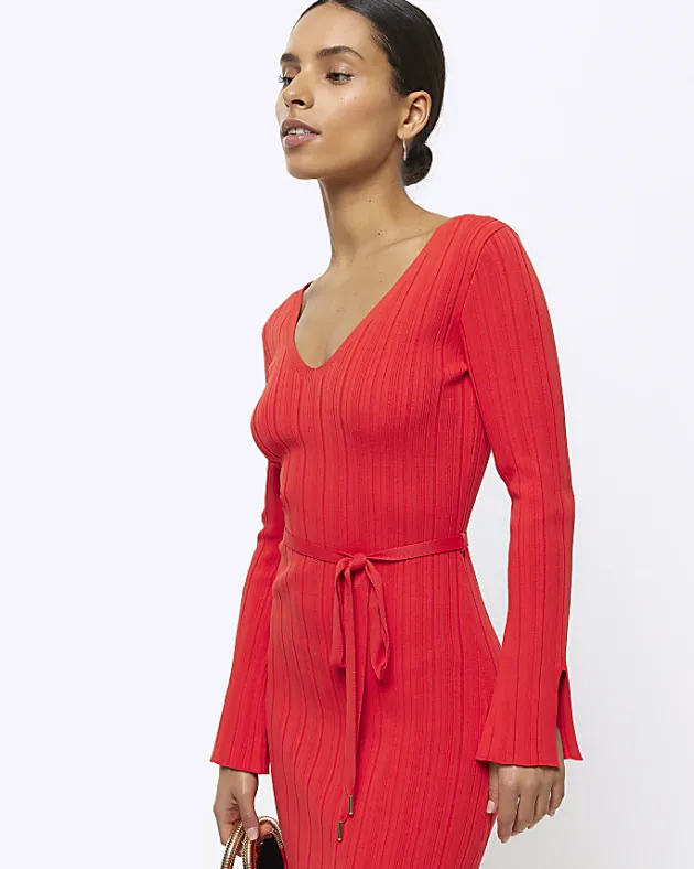 River Island Petite knit rib jumper maxi dress< Petite