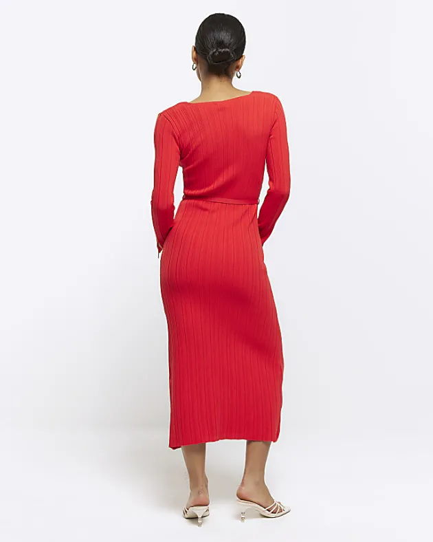 River Island Petite knit rib jumper maxi dress< Petite
