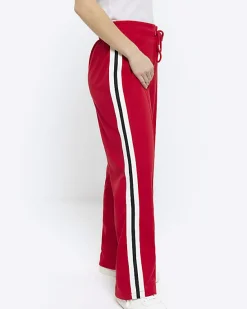 River Island Petite side stripe wide leg joggers< Petite
