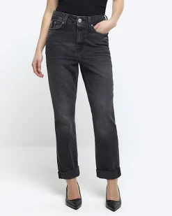 River Island Petite Washed Mom Sculpt Jeans< Petite