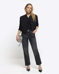 River Island Petite Washed Mom Sculpt Jeans< Petite