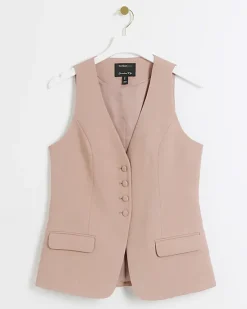 River Island button up longline waistcoat< Suits & Tailoring