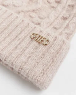 River Island cable knit beanie hat< Accessories