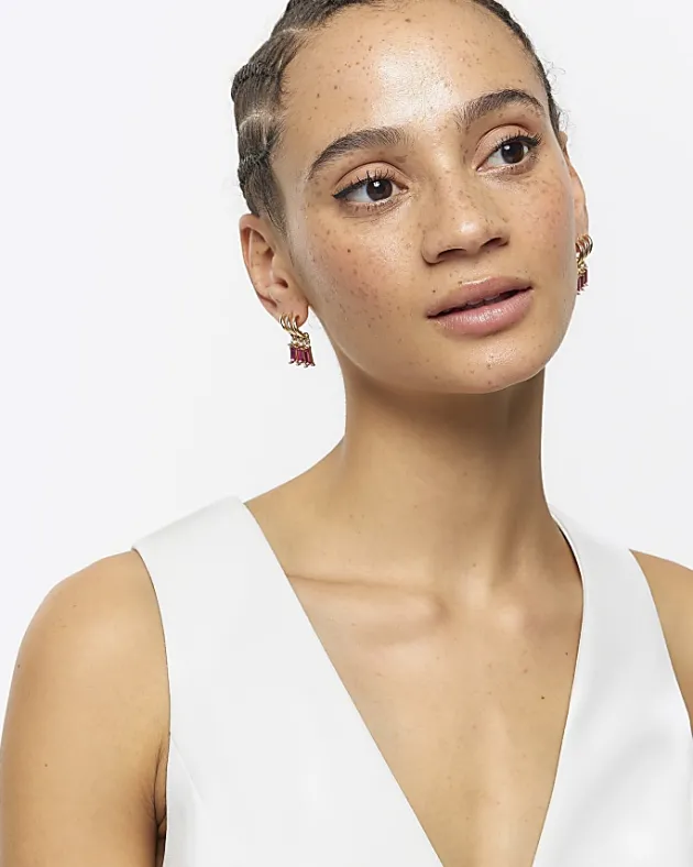 River Island diamante hoop earrings< Jewellery