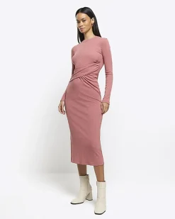River Island drape front bodycon midi dress< Dresses