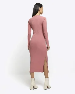 River Island drape front bodycon midi dress< Dresses