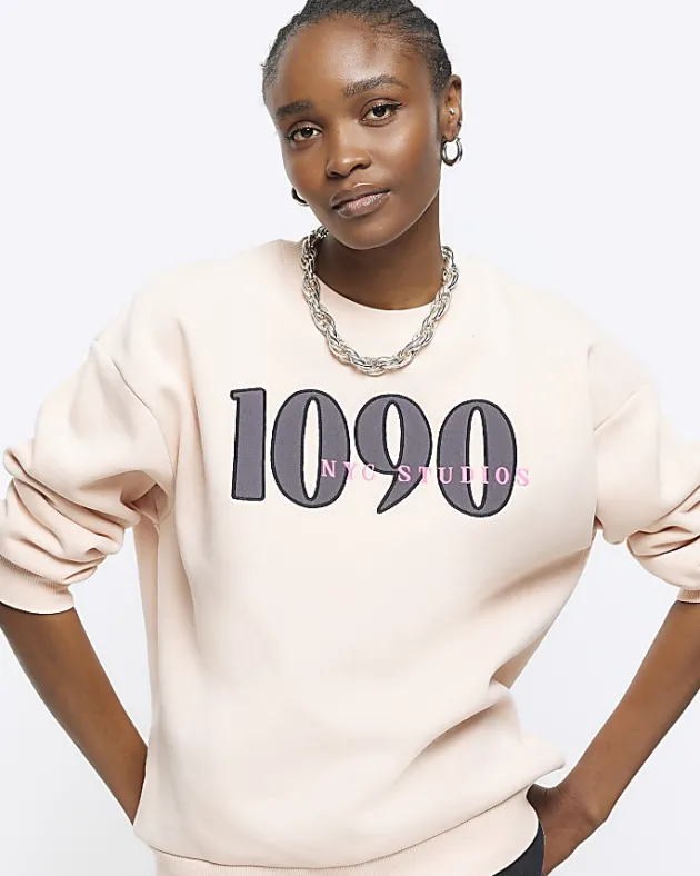 River Island embroidered sweatshirt< Loungewear