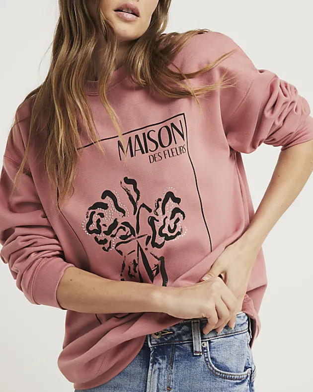 River Island floral graphic sweatshirt< Loungewear