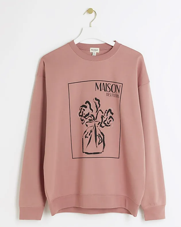 River Island floral graphic sweatshirt< Loungewear