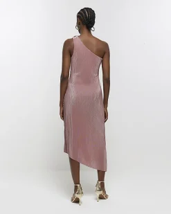 River Island plisse asymmetric bodycon midi dress< Dresses