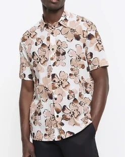 River Island regular fit floral short sleeve shirt< Shirts