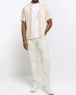 River Island regular fit stripe revere shirt< Shirts