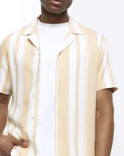 River Island regular fit stripe revere shirt< Shirts