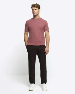 River Island slim fit textured knit t-shirt< Jumpers & Cardigans