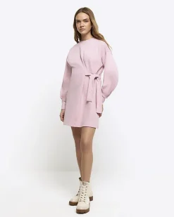 River Island tie side sweatshirt mini dress< Dresses
