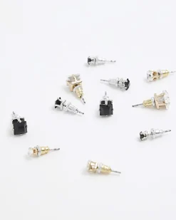 River Island 9pk diamante stud earrings< Jewellery & Watches
