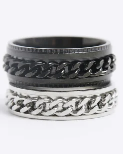 River Island 2PK stainless steel chain rings< Jewellery & Watches