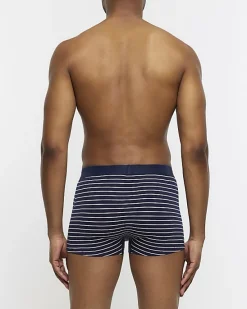 River Island 4PK stripe Cotton Stretch trunks< Underwear & Socks