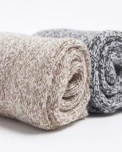 River Island 2pk Neutral knit boot socks< Underwear & Socks
