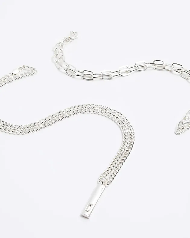 River Island 2PK silver colour pendant necklace< Jewellery & Watches