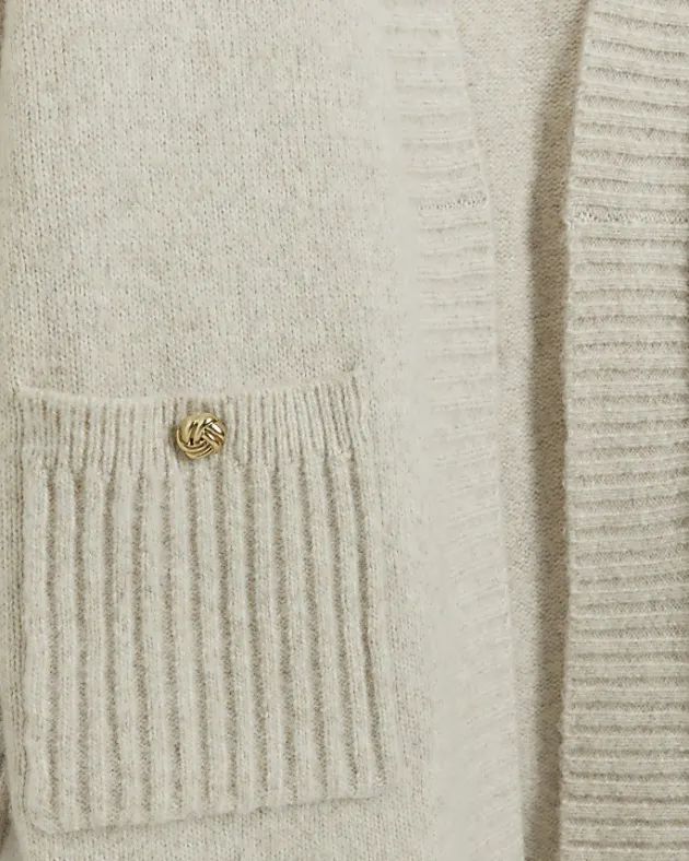 River Island Plus beige knit cardigan< Plus