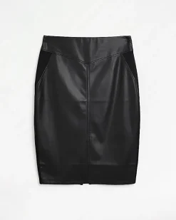 River Island Plus faux leather midi skirt< Plus