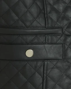 River Island Plus faux leather quilted blazer< Plus