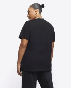 River Island Plus graphic foil t-shirt< Plus