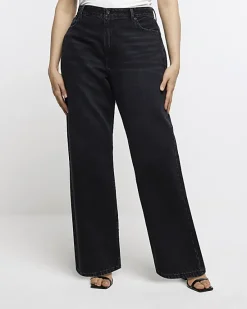 River Island Plus mid rise relaxed straight jeans< Plus