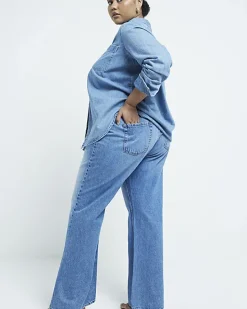 River Island Plus high waisted straight leg jeans< Plus