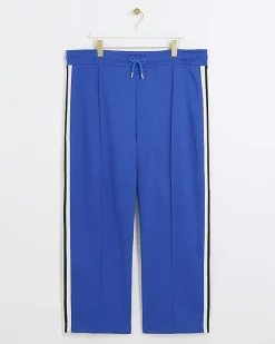 River Island Plus side stripe wide leg joggers< Plus