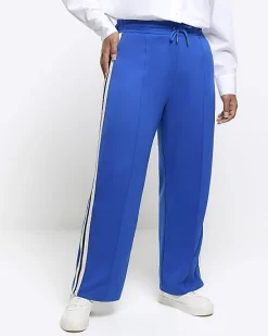 River Island Plus side stripe wide leg joggers< Plus