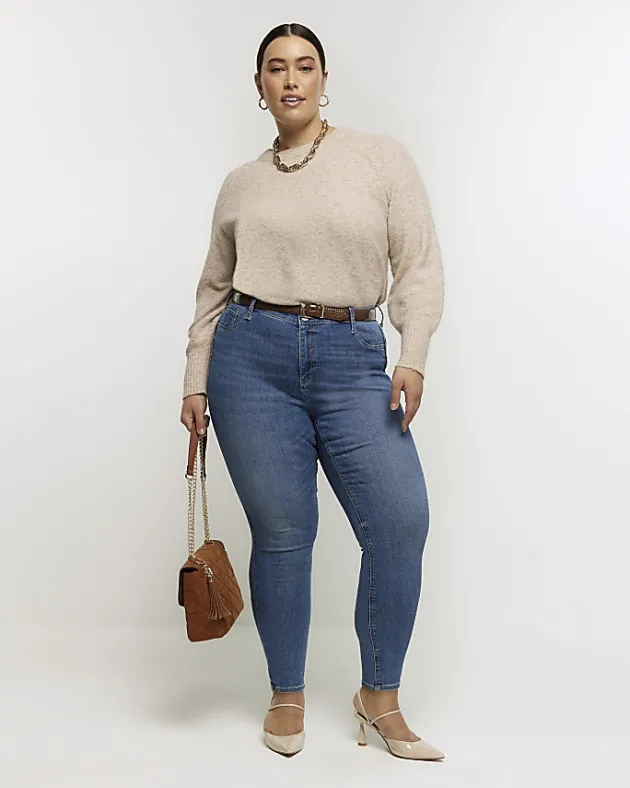 River Island Plus skinny fit bum sculpt jeans< Plus
