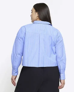 River Island Plus stripe crop shirt< Plus