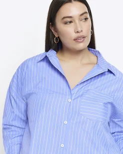 River Island Plus stripe crop shirt< Plus