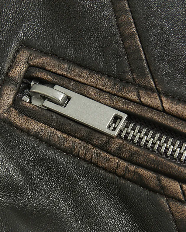River Island Plus leather oversized biker jacket< Plus