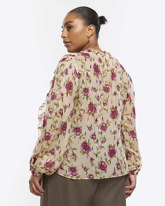 River Island Plus chiffon floral blouse< Plus