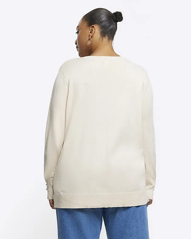 River Island Plus knit long sleeve top< Plus