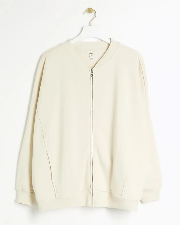 River Island Plus zip up bomber sweatshirt< Plus