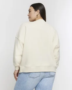 River Island Plus zip up bomber sweatshirt< Plus